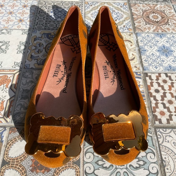 Melissa Vivienne Westwood Anglomania velvet leopard print buckle slip on flats - Picture 12 of 13